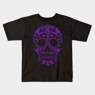 Tattoo Skull Alzheimer's Awareness Halloween Kids T-Shirt